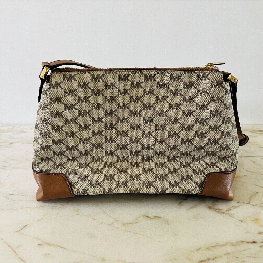 MICHAEL KORS STUDIO Natural Luggage Leather Medium Messenger Crossbody Bag